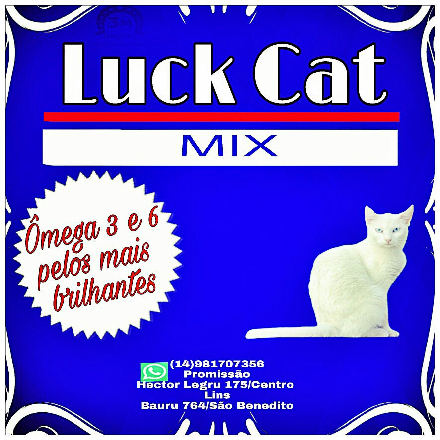 3mracoes's tweet photo. A Luck Cat Mix é balanceada e enriquecidos com ácidos graxos ômega 3 e 6. Venha conferir! #3MRações #LuckCatMix  #gatos https://t.co/gQm4migO1r