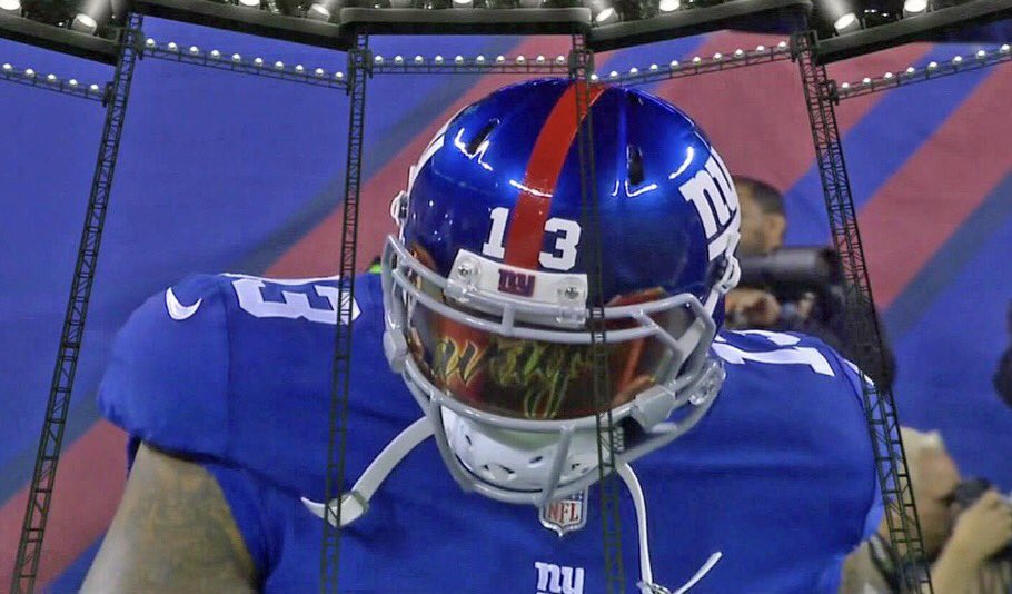 Darren Rovell on Twitter "Odell's "Savage" visor, up close look