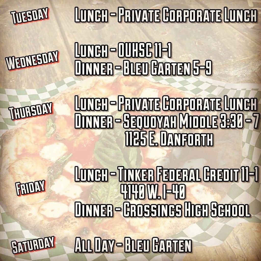 SauceeSicilian's tweet photo. Schedule For The Week Saucee Heads #WoodFiredPizza #CallAFoodTruck #FoodTruck #GetSaucee #SauceandBalls #OKCFoodTruck #SauceeSicilian #OKCF… https://t.co/sJYYFOsutR