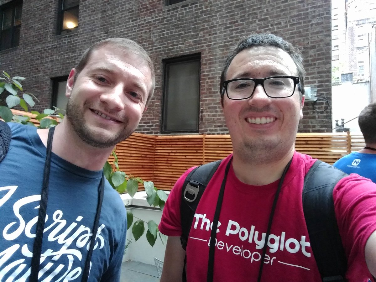nraboy's tweet photo. Hanging with this guy @digitalix at #nsdevdays https://t.co/WEWEBgDnxa