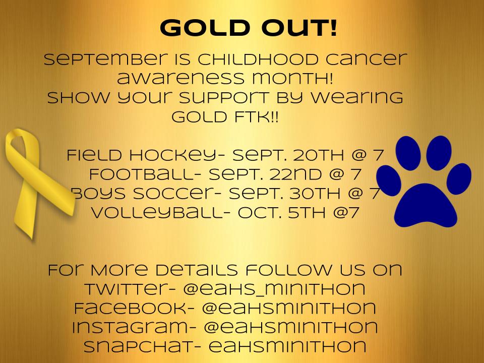 GOLD OUT GAMES FOR DAYYYYS!!! Come out &amp; support Etown Athletics and Etown Mini-THON!Wear Gold/Mini-THON apparel and BRING YOUR FRIENDS!#FTK
