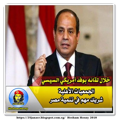 خلال لقائه بوفد أمريكي السيسي الجمعيات الأهلية شريك مهم في تنمية  مصر