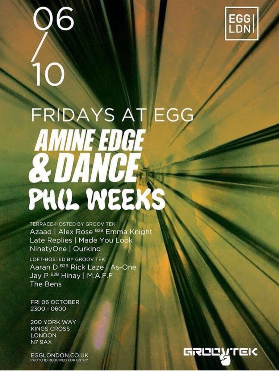 AkstyleLondon's tweet photo. When you see your brothers @The_bens_london playing #EggLDN for the 1st time &amp; the  Dons @AmineEdge_DANCE are also there be good to see you https://t.co/TGlkeWAd1t