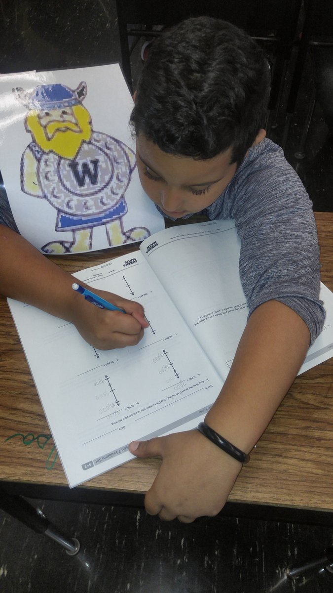 tnovack1003's tweet photo. Victor the Viking helping out a student with rounding! #D109SchoolPride https://t.co/QOBK6ClQXO