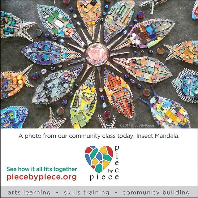 Work in progress in our Community Workshop
#community #mosaic #dichroic #insect #mandala #skidrow #artheals #socent #colorful #collaborate