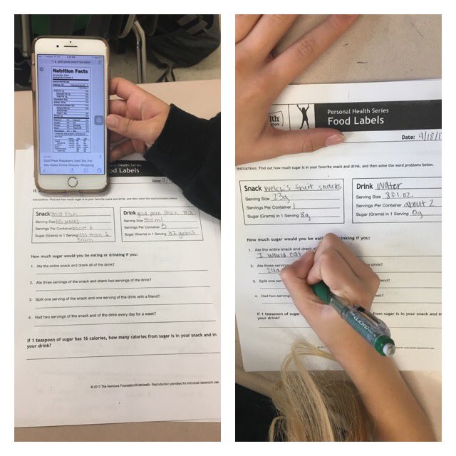 Lunsford_PE's tweet photo. Have you checked your food labels lately?! 8th grade did! #letsmakehealthychoices https://t.co/HOwFhowa0N
