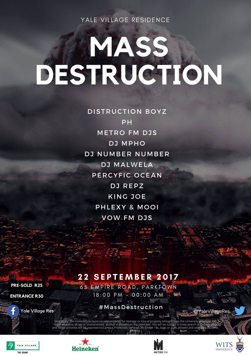 YaleVillageRes's tweet photo. There you have it🔥☢️
The official poster and lineup for #YaleMassDestruction☢️🚨
Hope you're ready, I know we are😉
#KeLeYaleNthwe https://t.co/p5r68uieyL