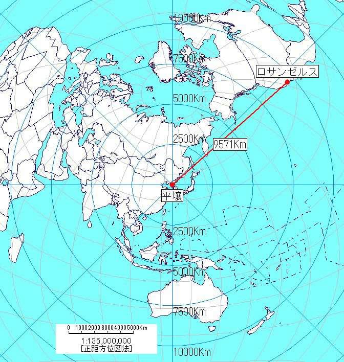 正 距 方位 図法 東京