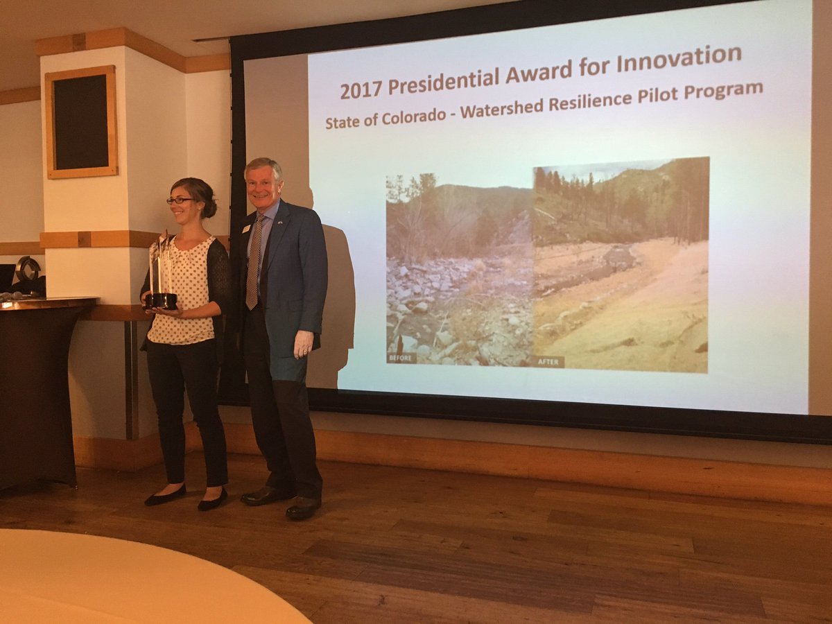 Very proud to receive the 2017 Presidential Award for Innovation from #COSCDA for our Watershed Resilience Pilot Program. #disasterrecovery