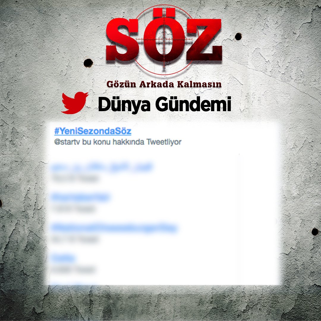 Türkiye ve Dünya Gündeminde yer almamızı sağlayan tüm takipçilerimize sonsuz teşekkürler 👊

#YeniSezondaSöz #Söz