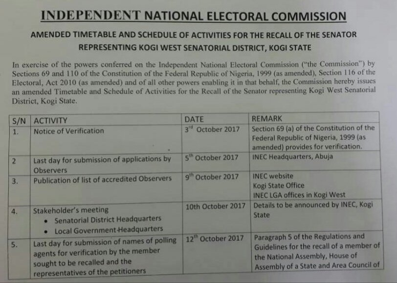 INEC Releases New Timetable For Senator Dino Melaye's Recall