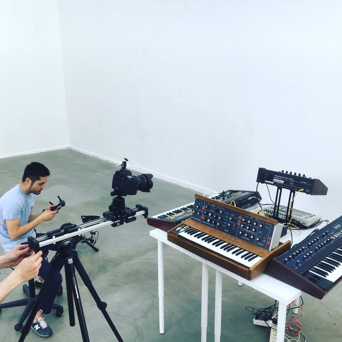 Filming Synths in multiple angles #polysix #minimoog #juno60 #tr707 #oberheimdx