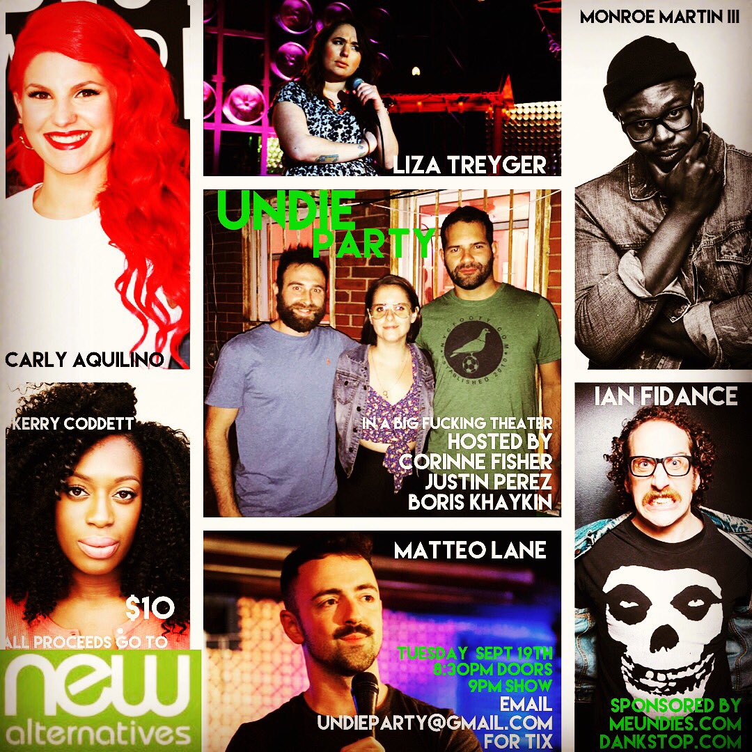TOMORROW! Join Corinne, <a href="/theBorisK/">Boris Khaykin</a> &amp; former #GuysWeFucked guest <a href="/justinperez/">Justin Perez</a> as they host a <a href="/NewAlternatives/">New Alternatives</a> benefit feat <a href="/carlyaquilino/">carlyaquilino</a> 🌈