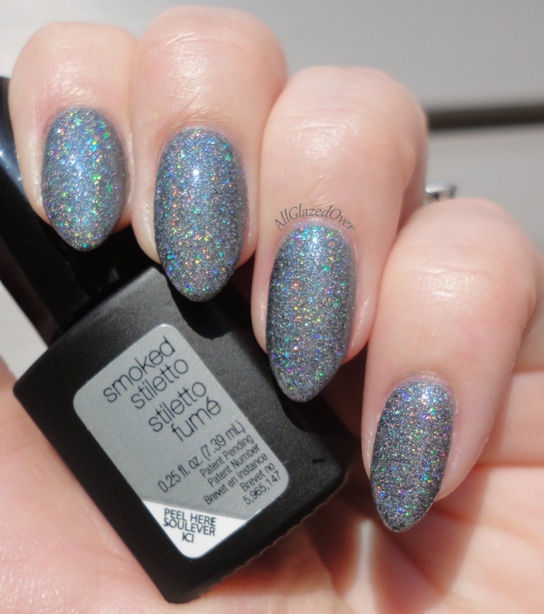 AllGlazedOver's tweet photo. Smoked Stiletto from @SensatioNail plus added holo powder from @bornprettystore Item #38757 #GelYeah #SensatioNail #Holo 💿 https://t.co/O0lfcy5F1i