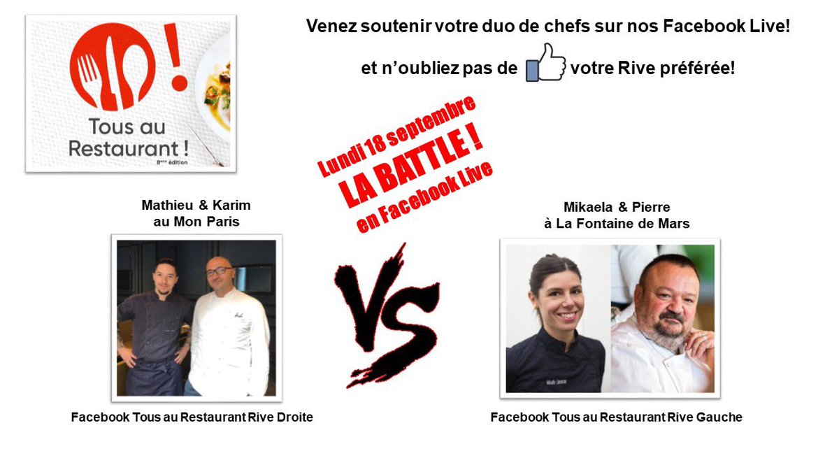 Revivez les moments forts de #LaBattle 👊🍴❤️

👉 bit.ly/La-Battle-Rive…
👉 bit.ly/La-Battle-Rive…

#TousAuRestaurant #gastronomie