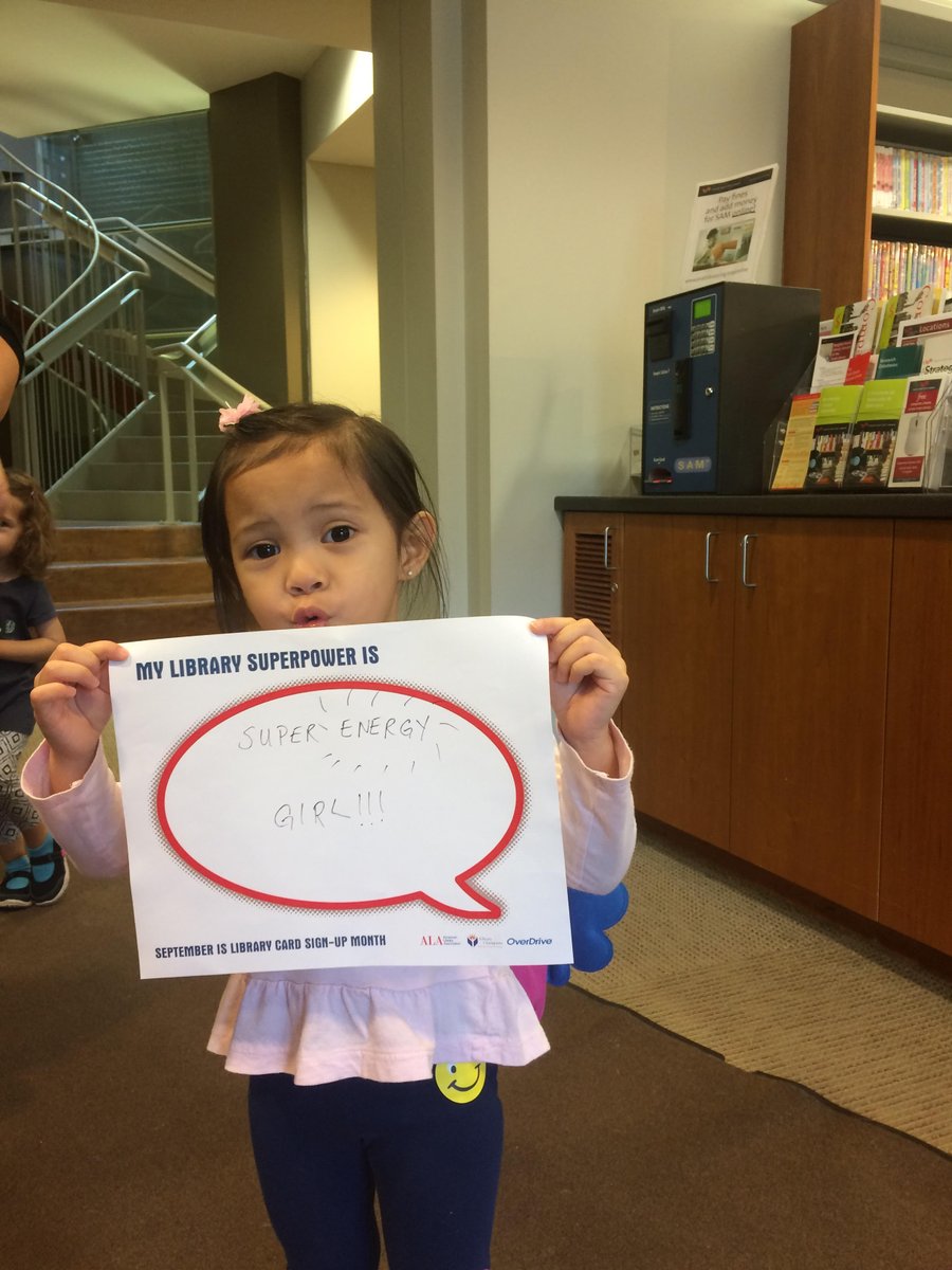 prattlibrary's tweet photo. Getting your first library card gives you #librarysuperpower for years to come! https://t.co/vCNfsDPL3D