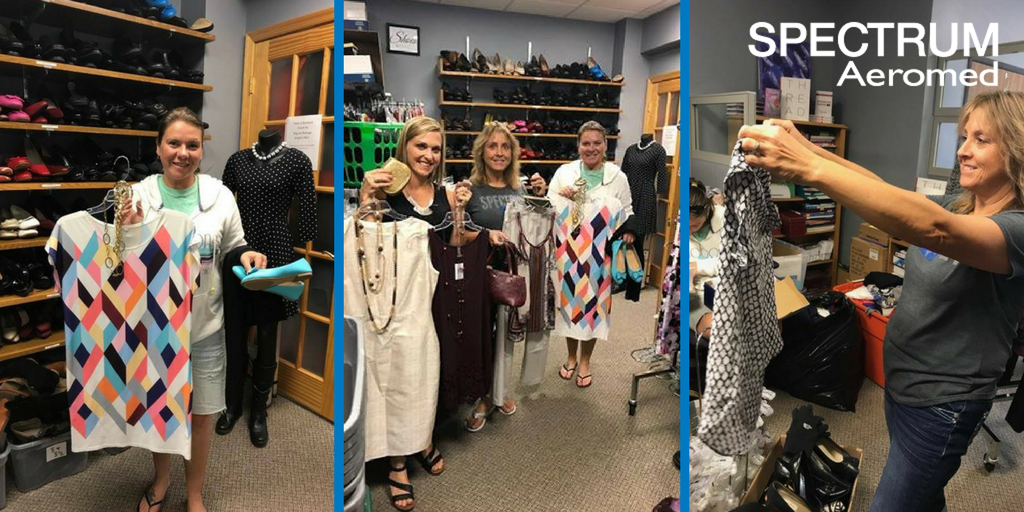spectrumaeromed's tweet photo. The Women of Spectrum Aeromed #volunteer at the dress for success boutique for the 2017 attire to inspire #fashionshow 

#SpecAero https://t.co/fUhLfd2bm6