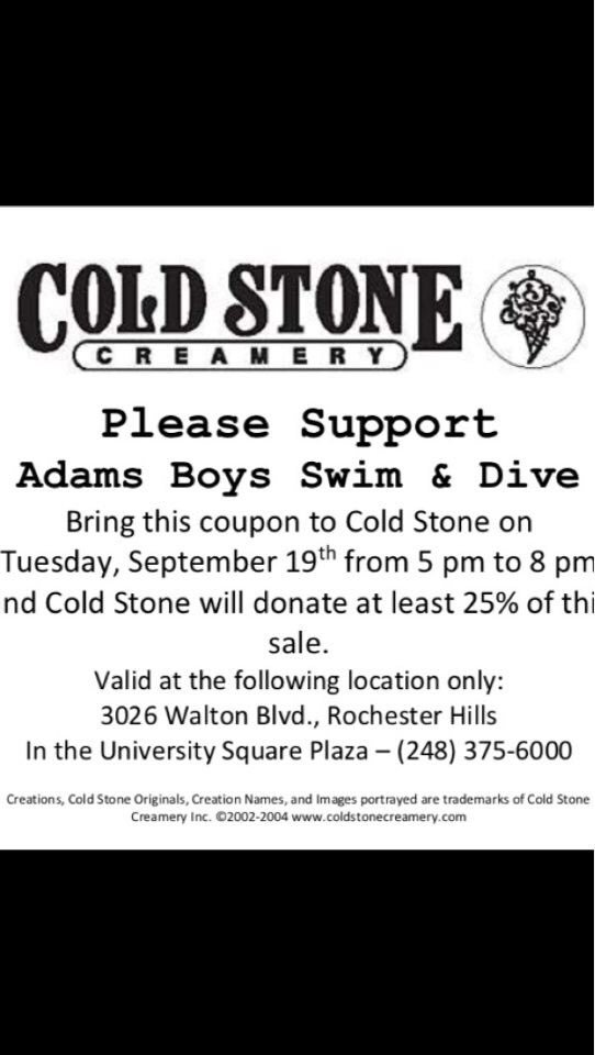 Adams_Swim's tweet photo. Come support your local swim team  + ice cream!! https://t.co/fATulJUF3F