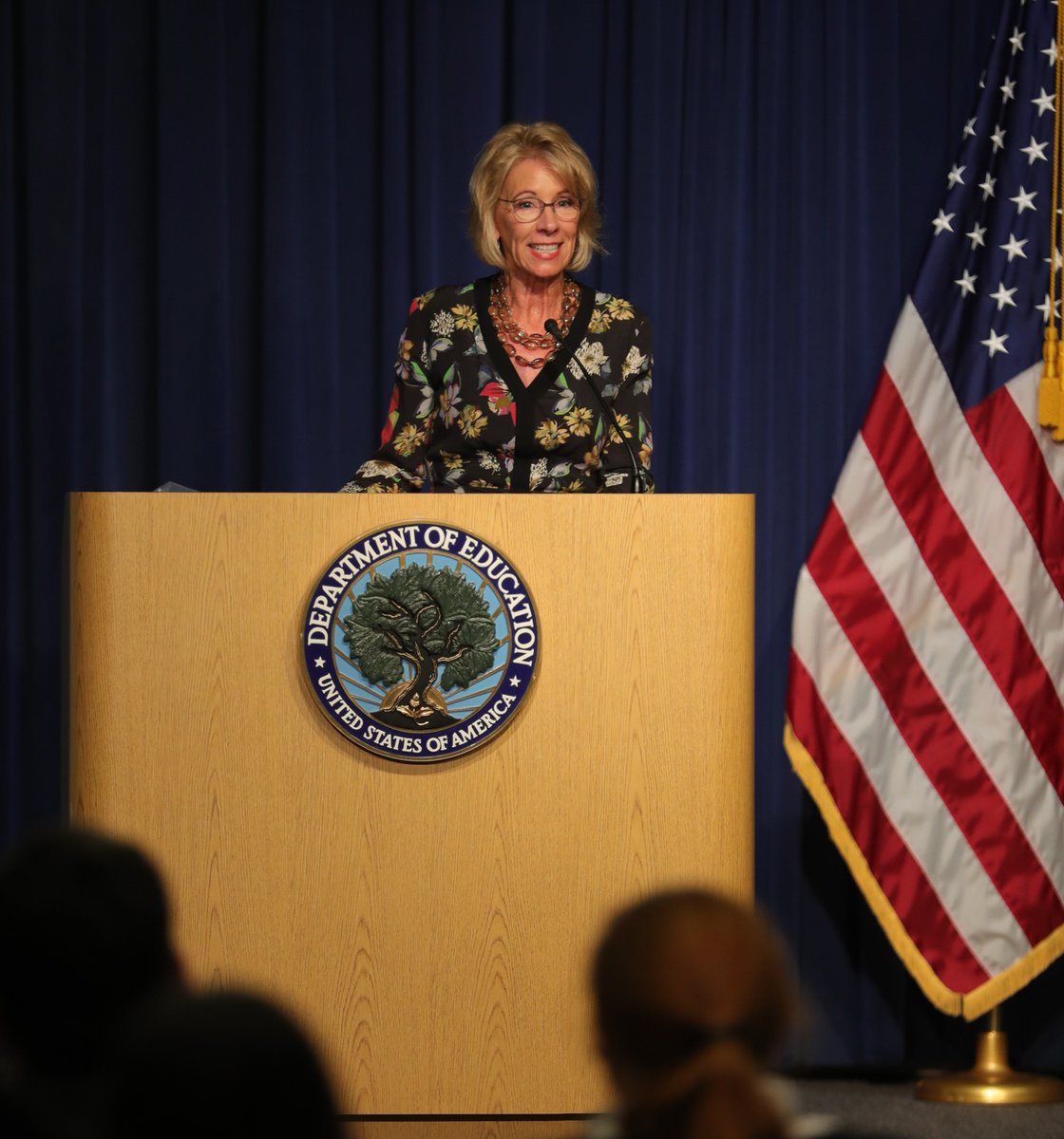 usedgov's tweet photo. Today @BetsyDeVosED joined Department of ED staff to recognize the 230th anniversary of the signing of the Constitution. https://t.co/nGho2gXtT3
