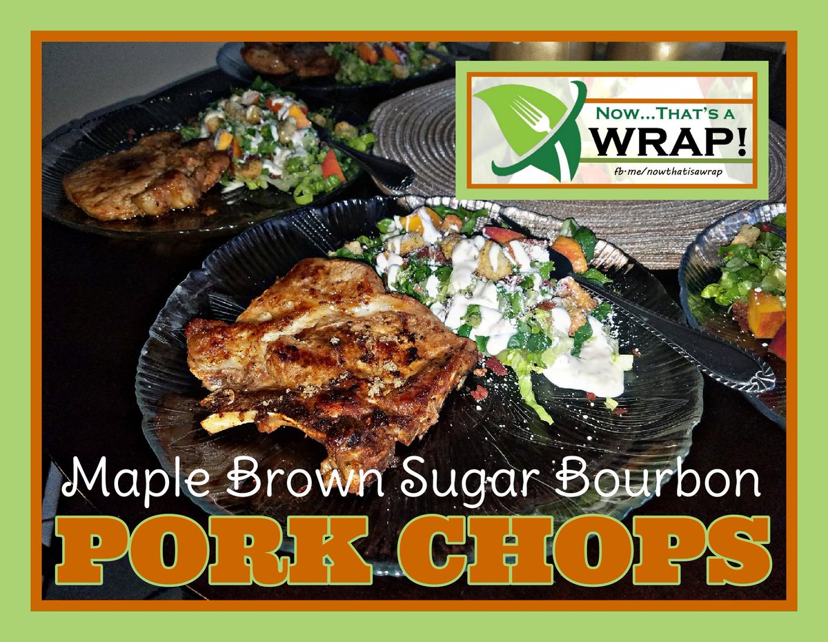 now_thatsawrap's tweet photo. Maple Brown Sugar Bourbon Pork Chops with a Sweet Peach Caesar Salad #NowThatsAWrap #ChefHaivenKornbluth https://t.co/S19ZuXJ3T3