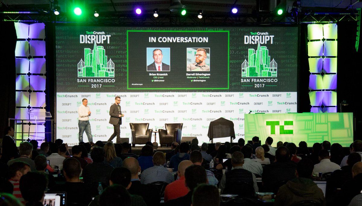 IntelAI's tweet photo. At #tcdisrupt, @bkrunner discusses Intel's $1 billion investment in Artificial Intelligence. https://t.co/go28E01JOw https://t.co/UnTPLQz7go