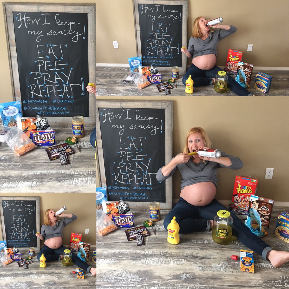 molli12ann's tweet photo. Hilarious photo shoot I did this morning! #superprego #due2day #boymom @julibuck https://t.co/k1z0escYab