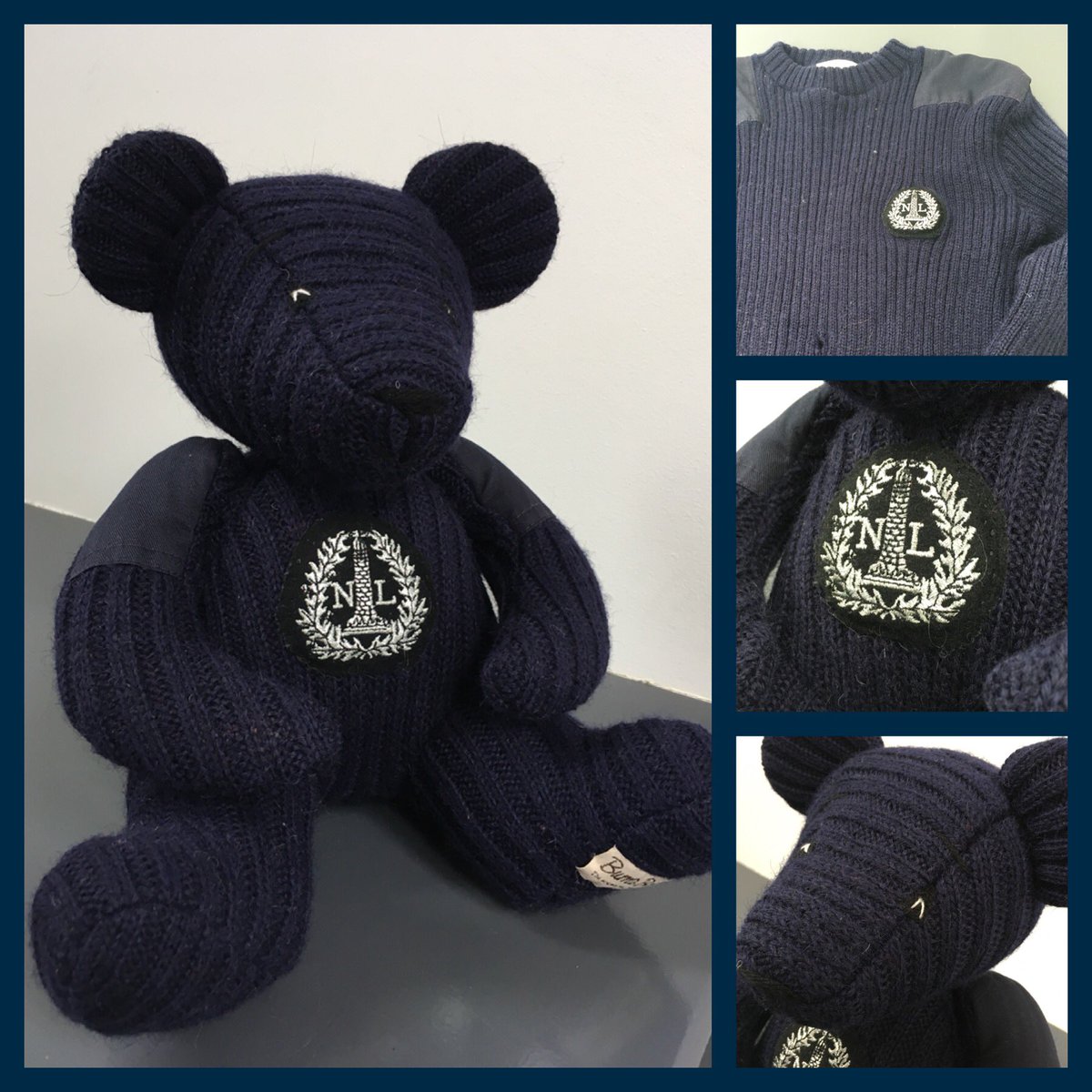 This is Jasper the Burra Bear, made from a lightkeepers woolly jumper #burrabears