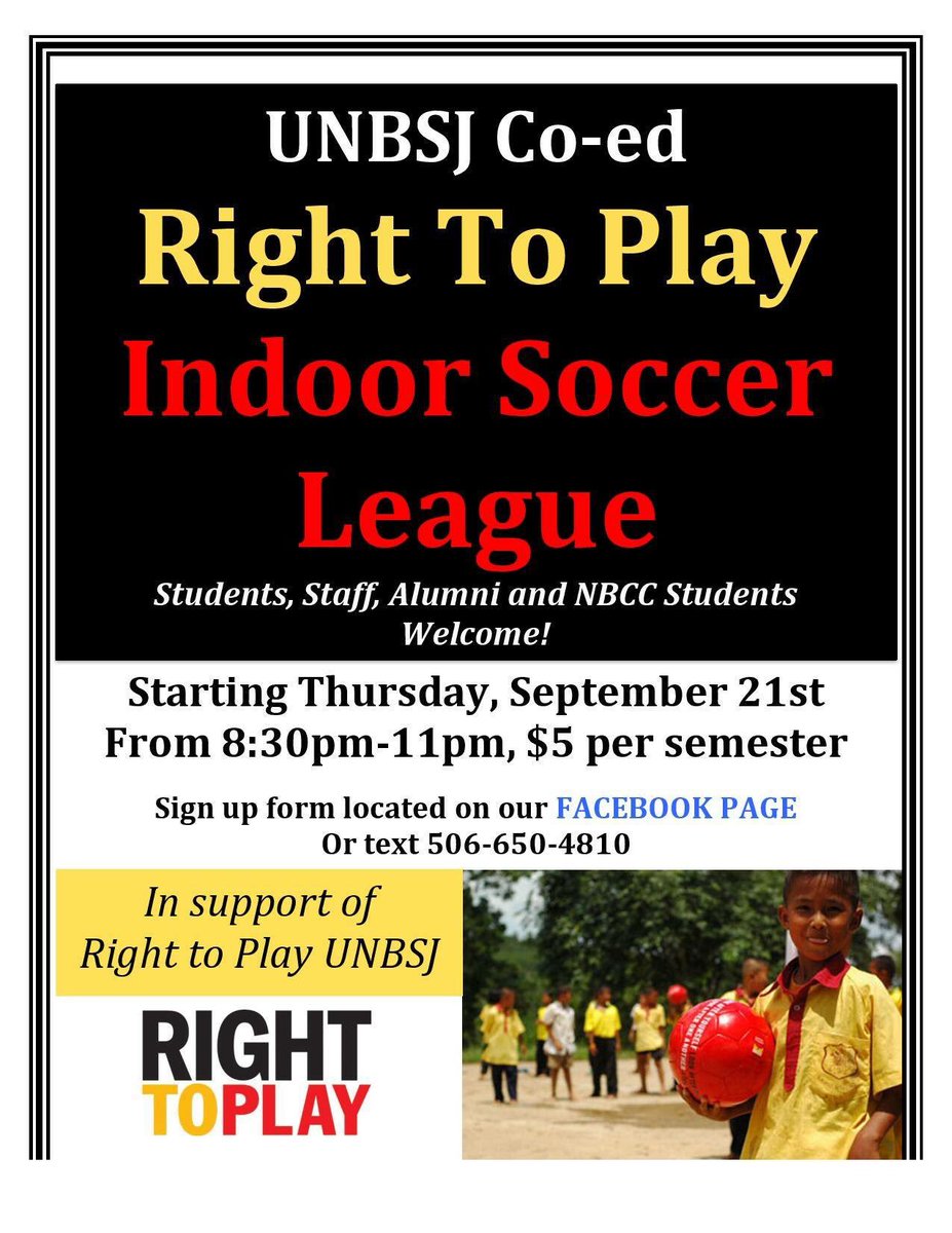 UNBSJ_RTP's tweet photo. Sign up here: https://t.co/mB6F1GSdMr !! ⚽��👍🏼 https://t.co/AdnCnFbFyR