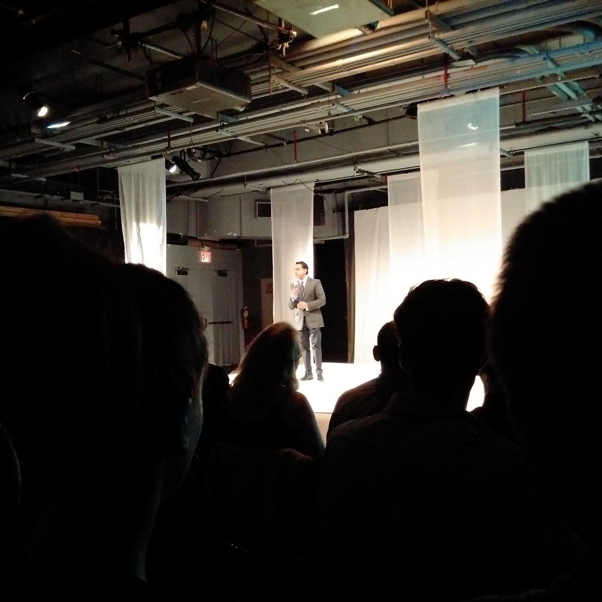drusamahasan's tweet photo. @HarasRafiq commenting on #NotAnotherBrother and #ICanHoldMyBreath short films. @QuilliamOrg #NYC https://t.co/O9GuTe2tYh