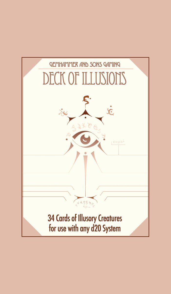 GemhammerGaming's tweet photo. The classic magic item now conveniently in you hand and not off a chart! Available now at https://t.co/h6ItUFqbMD
#DeckofIllusions #dnd https://t.co/3kS6kmcYfg