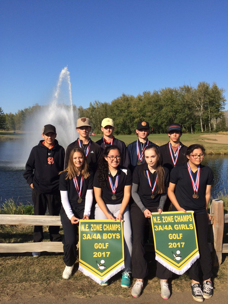 Congrats to both Saints golf teams for capturing two zone banners in Fort McMurray this afternoon! #WeOwnTheZone