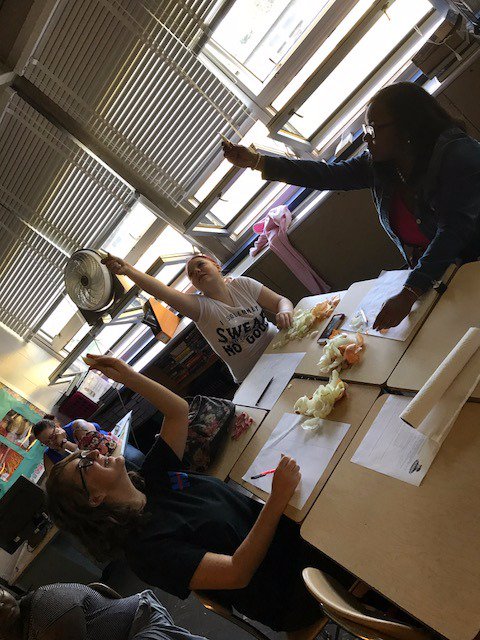 What do #P_Tap Literary Arts students do to write with their senses?  Peel onions, of course!