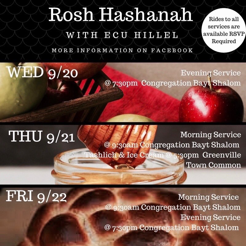 Are you Jewish and looking for services to attend for Rosh Hashanah? Email us hillelatecu@gmail.com for the info #ecu18 #ecu19 #ecu20 #ecu21