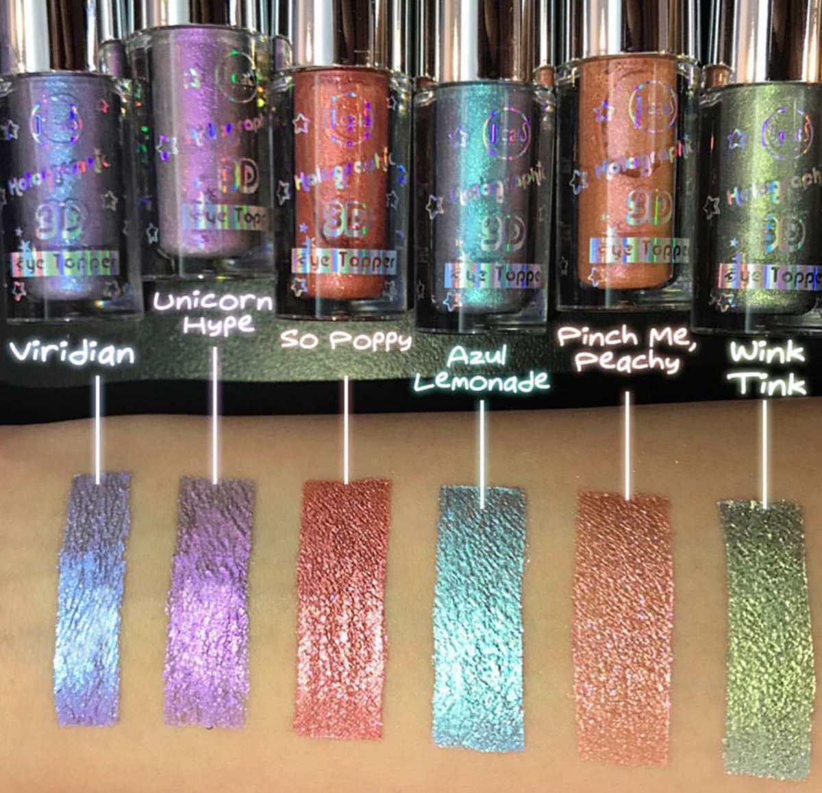 JCatBeauty's tweet photo. All 6 of our AMAZING Holographic 3D Eye Toppers!🌈✨ Only $7!💎 Can be sheer or opaque!
#jcatbeauty #holographic #eyetopper #crueltyfree https://t.co/03TMfTso5m