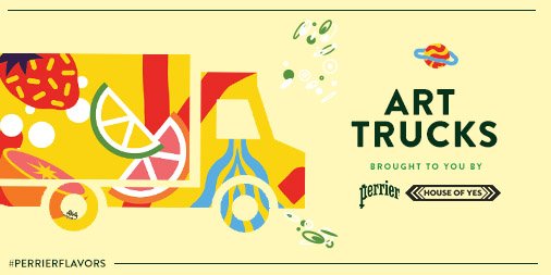 Find your flavor inspiration at the @PerrierUSA art truck this weekend! Makeovers by HOY, live art by #akacorleone &amp; free #PerrierFlavors!