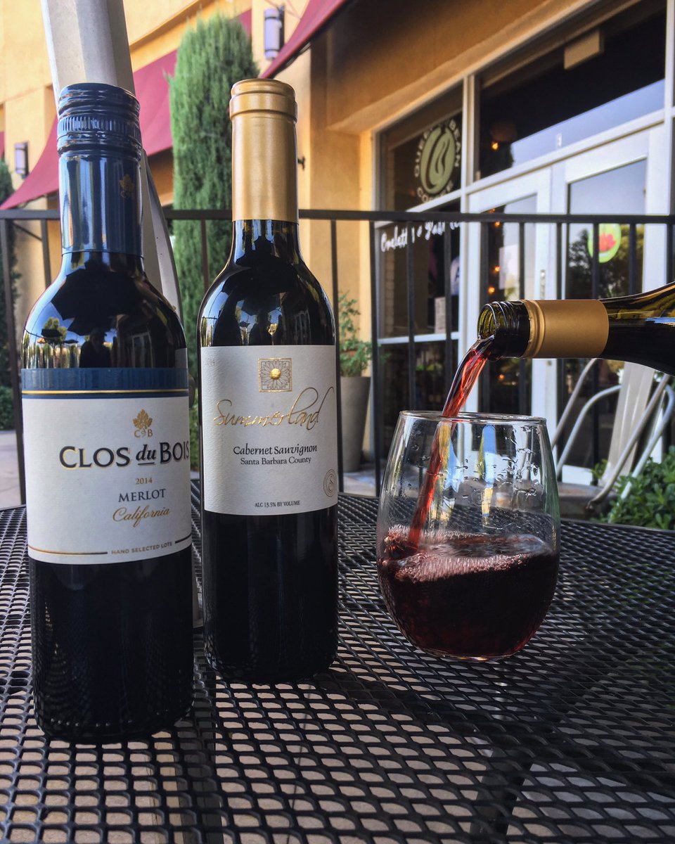 QueenBeanCaffe's tweet photo. What's better than a glass of wine on the mild September day? 🍷 
Restocked our red wine selection. https://t.co/WQjB7vk6og
