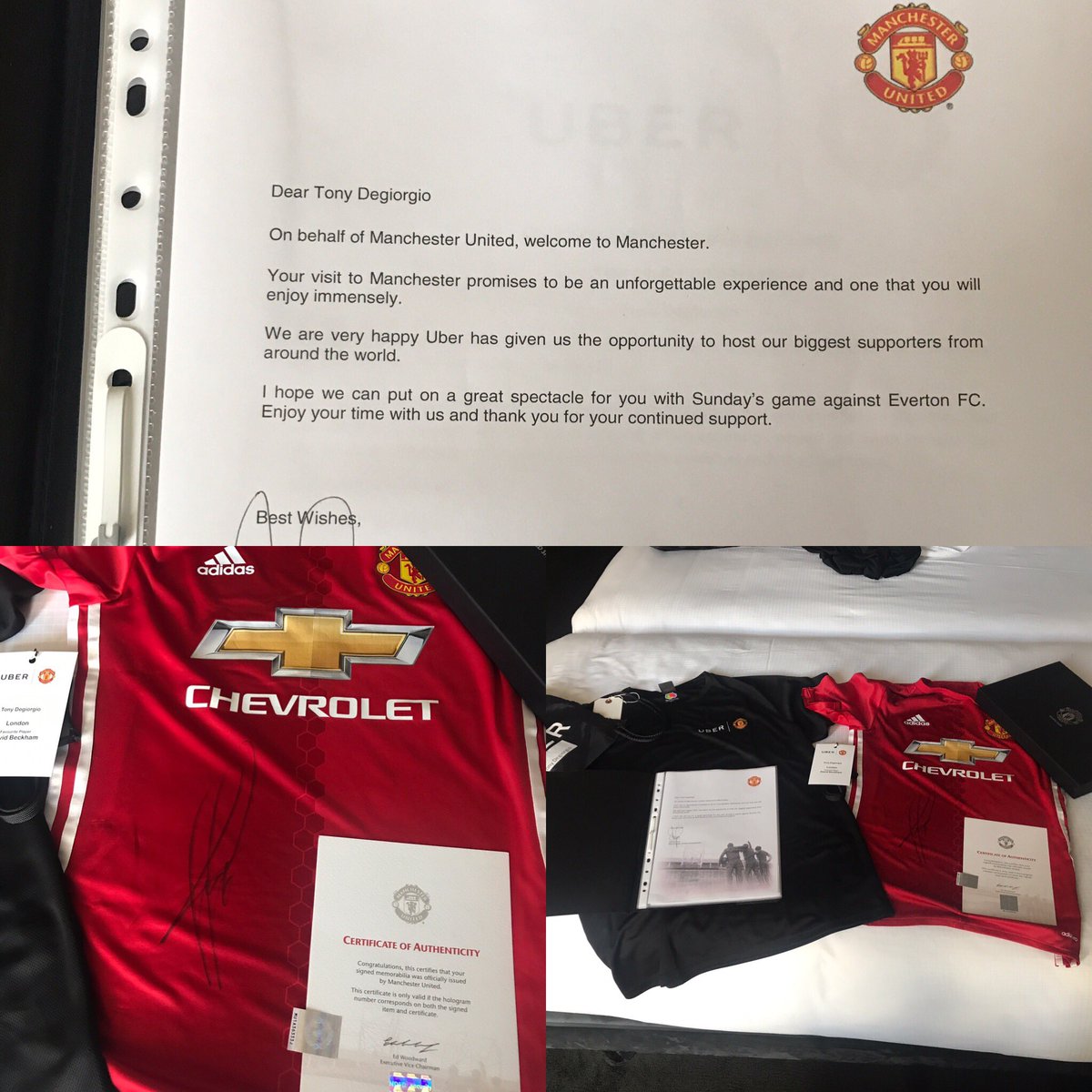 tony__dee's tweet photo. Amazing weekend @ManUtd @uber @paulpogba #ubermanchesterunitedexperience #ManchesterUnited #mufc #signedtshirt @chevrolet @adidasfootball https://t.co/glEj2XD2Ki