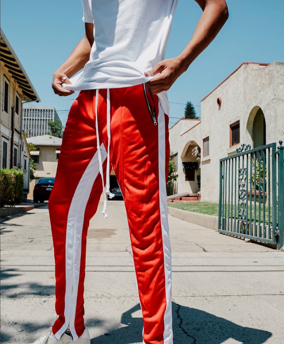 crysp denim track pants