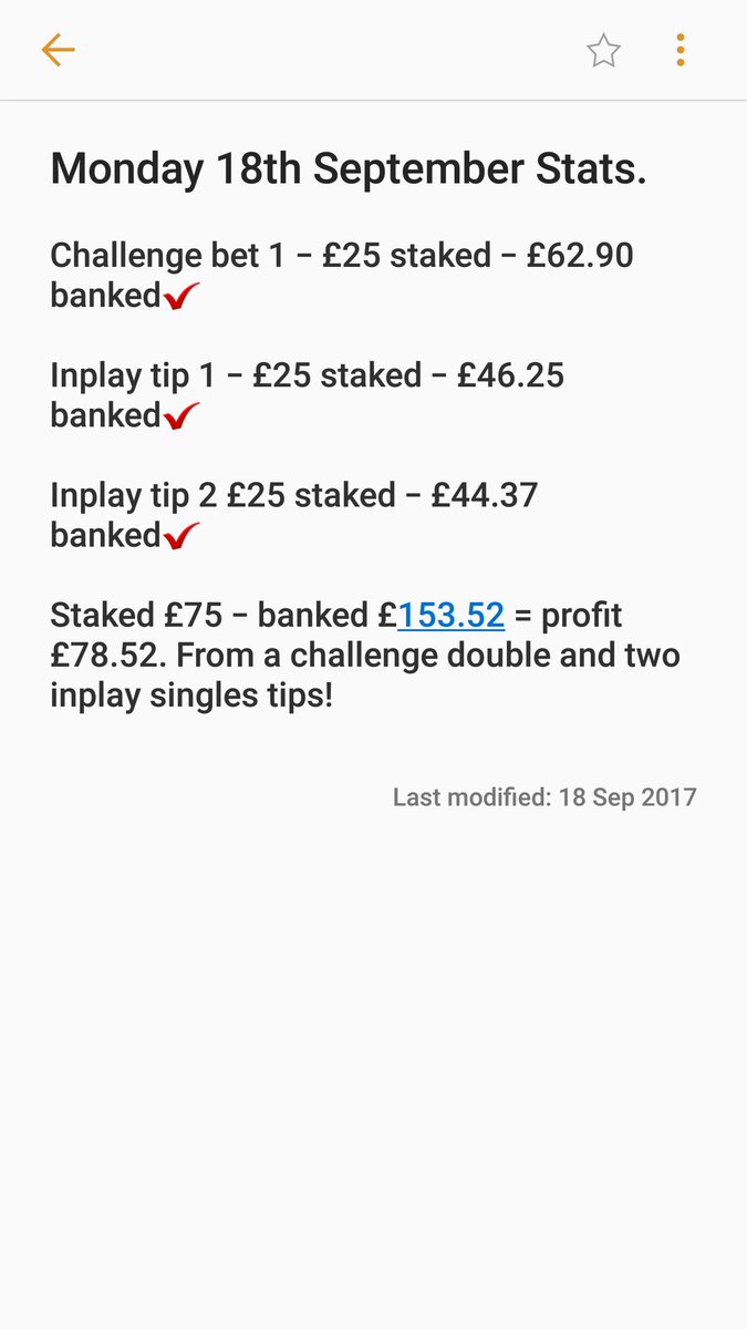 bashtheinplays's tweet photo. Todays #betting #stats not bad from just 2 #inplay #tips and the first of our challenge bets! Join us tomorrow for more. #retweet please! https://t.co/6FZQMpbavs
