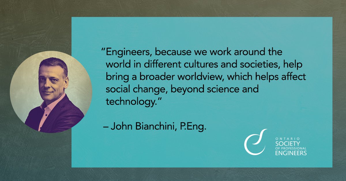 O_S_P_E's tweet photo. .@JohnGBianchini P.Eng. is one of us. As President &amp; CEO of @HatchGlobal he's leading global change. Read his story https://t.co/D36pNnVRy4 https://t.co/6EfQRja5UA