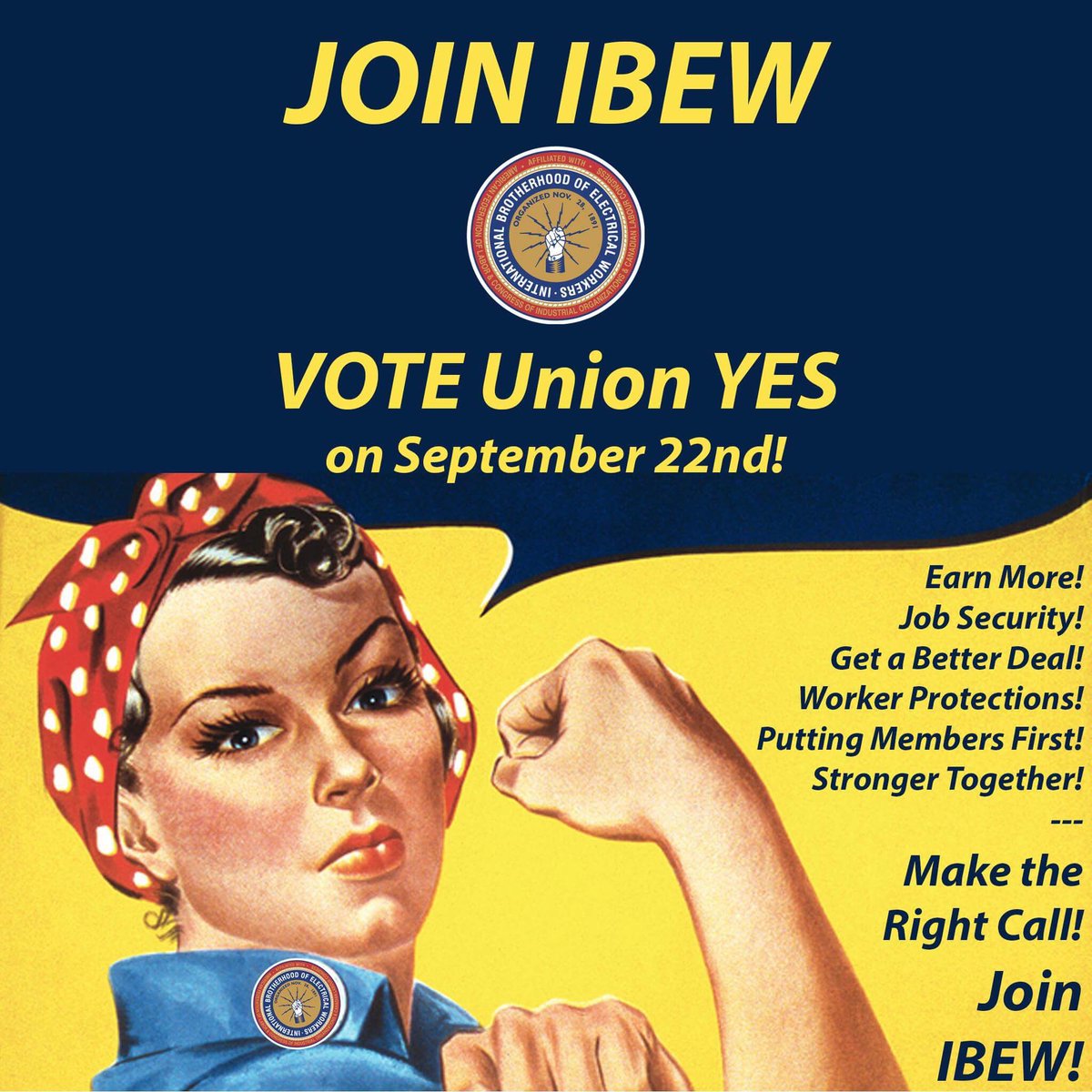 IBEW569's tweet photo. We support efforts by @sdge workers to join @IBEW465! #VoteUnionYES Sept 22nd #CCCunited #1u #UnionStrong @SDLaborCouncil @CaliforniaLabor https://t.co/Yz93xBvuM9