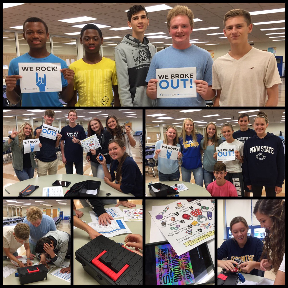 baswatteam's tweet photo. The #baswatteam Ss rocked the Faculty Room game used during our teacher inservice program! Group record: 11 min! @breakoutEDU #thatsamazing https://t.co/UZIvfzuIOS