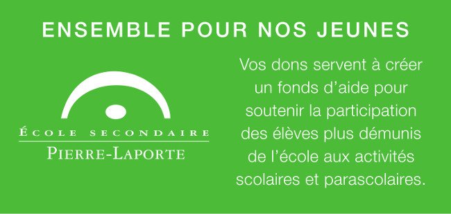 L'école secondaire Pierre-Laporte participe aux <a href="/SuperRecycleurs/">Super Recycleurs</a> le 23 septembre entre 9 h et 15 h. <a href="/csmbourgeoys/">Centre de services scolaire Marguerite-Bourgeoys</a> bit.ly/2fg82qj