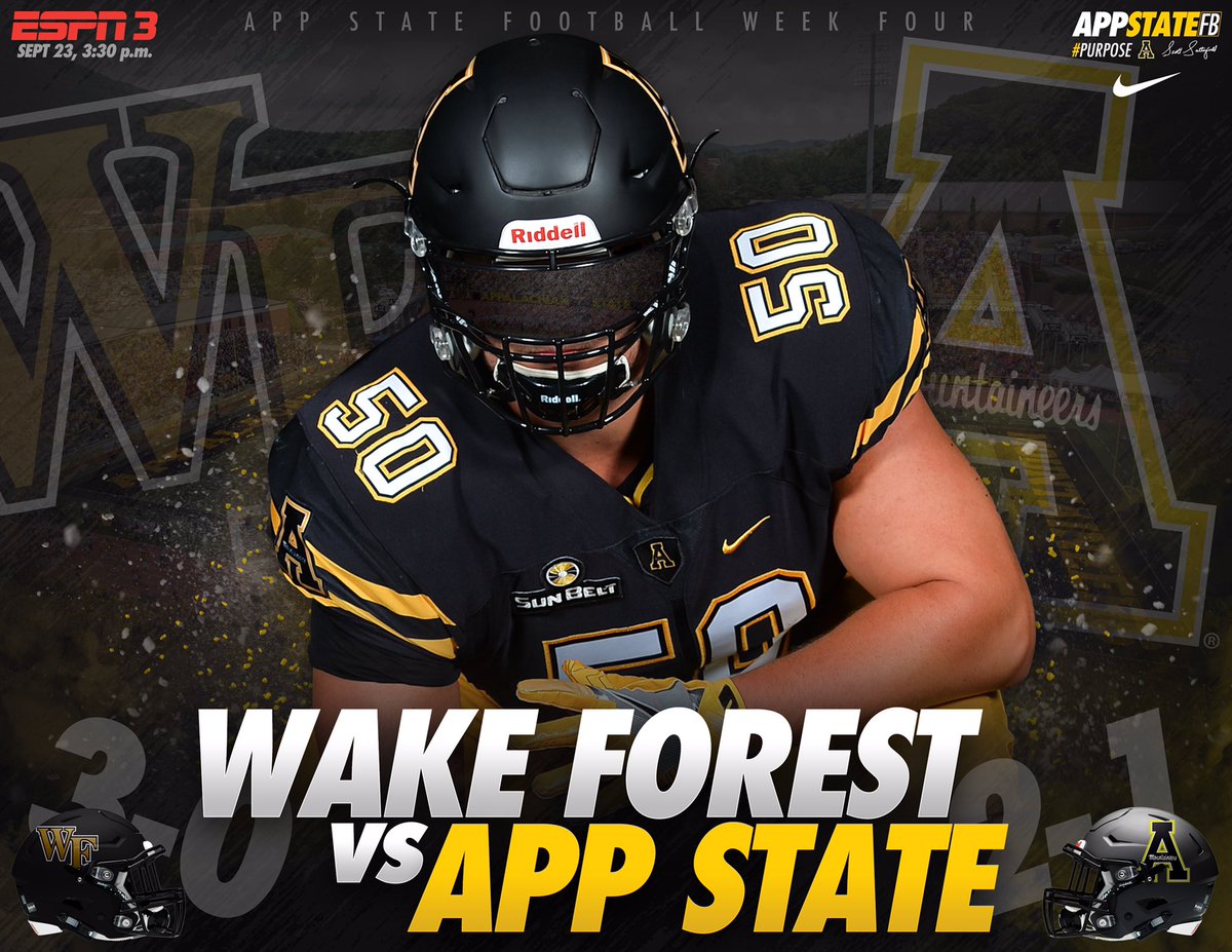 AppState_FB's tweet photo. Black Saturday this weekend at The Rock! 

⚫️⚫️⚫️

📺 ESPN3

📍 Boone, NC

⏰ 3:30pm

#Purpose
#RQ2K17 https://t.co/zRldL4EM4Q