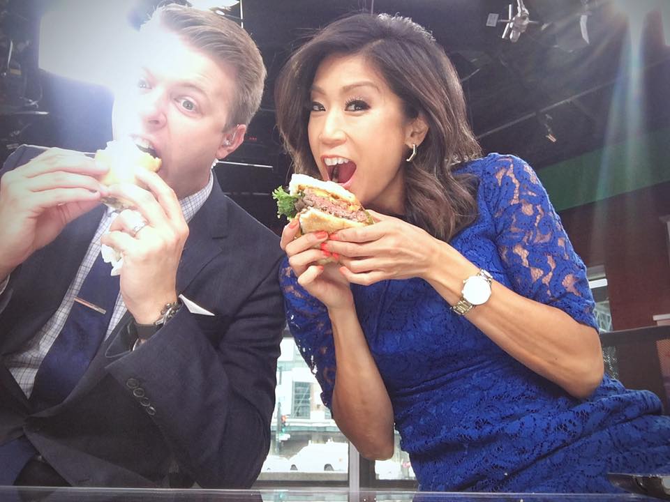 13CoinsSeattle's tweet photo. Our friends from @KING5Seattle, @MimiJungKING5 and @jwhittenbergK5, showing their appreciation &amp; love for #NationalCheeseburgerDay #13Coins https://t.co/ijRp3zuozU