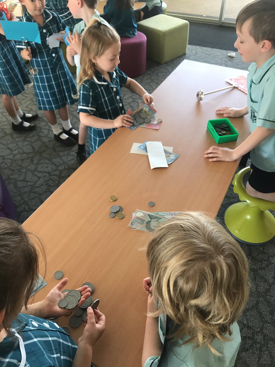 KinderG17's tweet photo. Exposure to money and play through learning. Kinder Gumnut being sales assistants and buyers. https://t.co/Dg2VDEbh5W