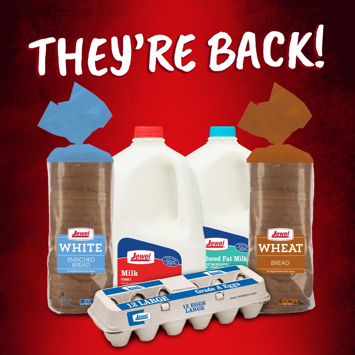JewelOsco on Twitter "We heard you! Jewel Milk, Bread & Eggs are back