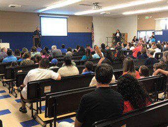 BobRust1's tweet photo. Principal Tommy Holtke infectiously wowing parents at PVSEA Back to School night https://t.co/W4s36S0XXY