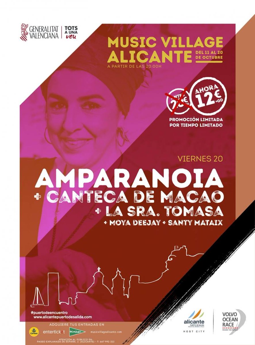 manada_rebelde's tweet photo. 20 de octubre Amparanoia, Canteca de Macao, La Sra. Tomasa, Moya Deejay y Santy Mataix en Volvo Ocean Race… https://t.co/uxlTqNERua https://t.co/SIA31tgUTD