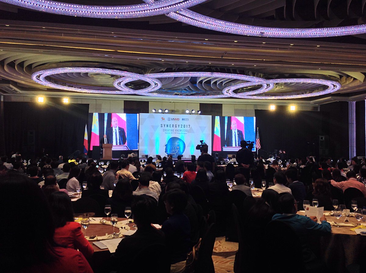 STRIDE_Program's tweet photo. Happening now: @USAID_Manila presents #Synergy2017 #scitech #innovation summit w/ @IPOPHL &amp; @RTI_Intl at Manila Hotel https://t.co/xCk1mY5Twk